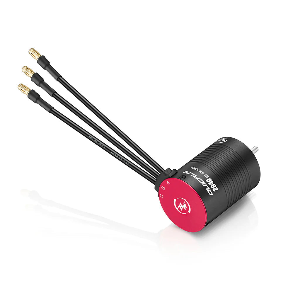 Hobbywing QuicRun 2840 G2 4700KV sensorless brushless RC motor with three bullet connector wires