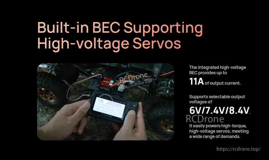 Hobbywing QuicRun WP 10BL80 crawler ESC built-in BEC supports 6V/7.4V/8.4V and up to 11A output