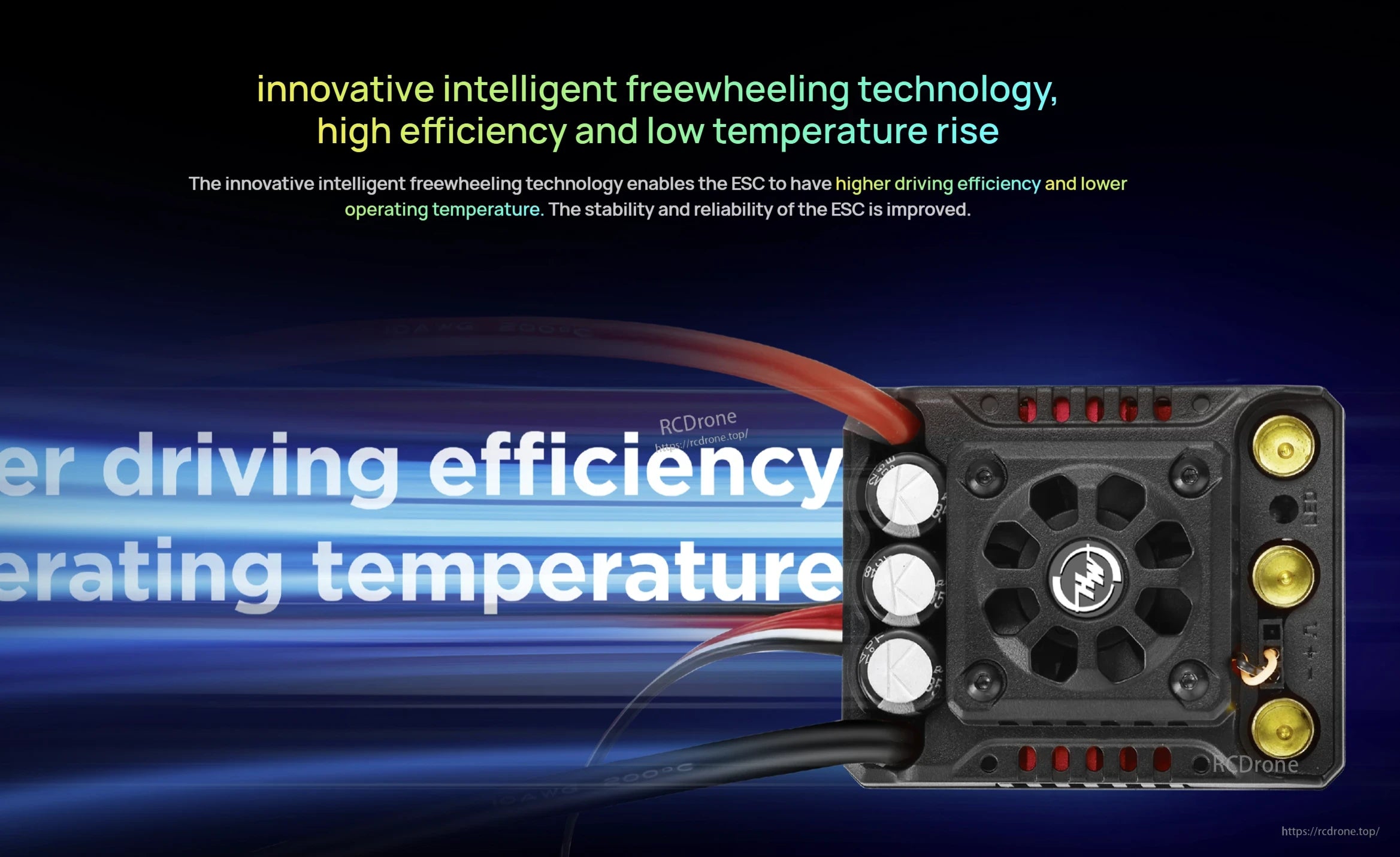 Hobbywing QuicRun WP 8BL150 G2 ESC, Hobbywing QuicRun WP 8BL150 G2 brushless ESC with cooling fan, heavy power leads, and bullet motor connectors