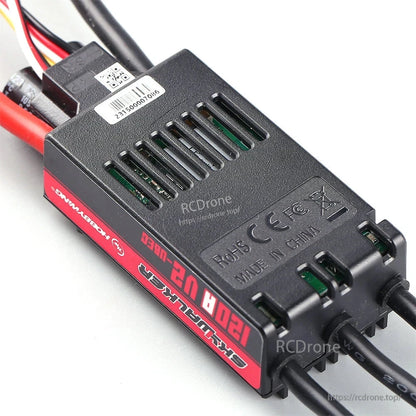 Hobbywing Skywalker 120A V2 UBEC single ESC with vented black case and heavy-gauge power and motor wires
