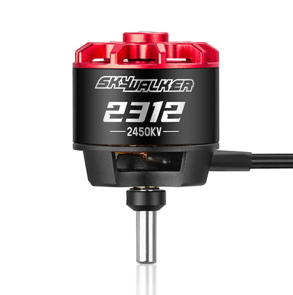 Hobbywing Skywalker 2312 SL Motor, Hobbywing Skywalker 2312 brushless motor with red top, black can, 2450KV label, and shaft