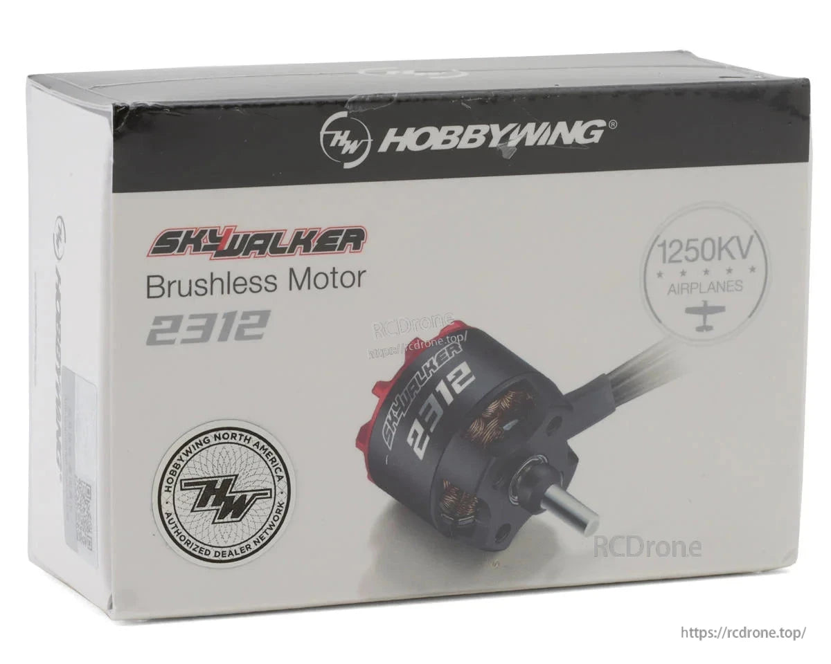 Hobbywing Skywalker 2312 SL Motor, Hobbywing Skywalker 2312 brushless motor retail box with 1250KV airplane rating on the front