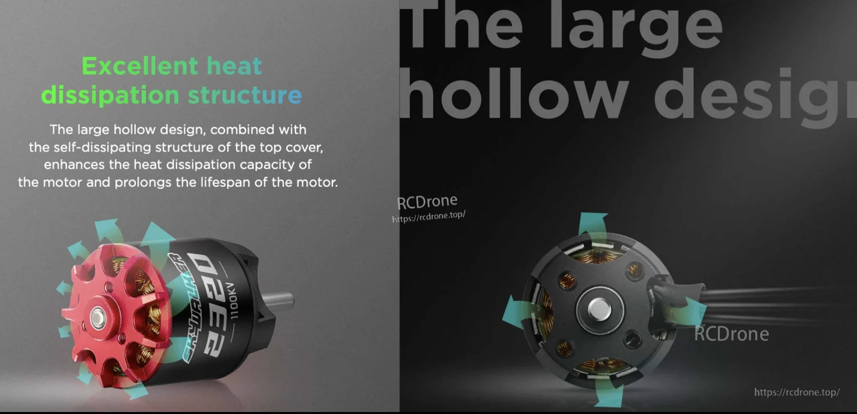 Hobbywing Skywalker 2312 SL Motor, Hobbywing Skywalker 2312 SL brushless motor with hollow top cover design and airflow cutouts for heat dissipation