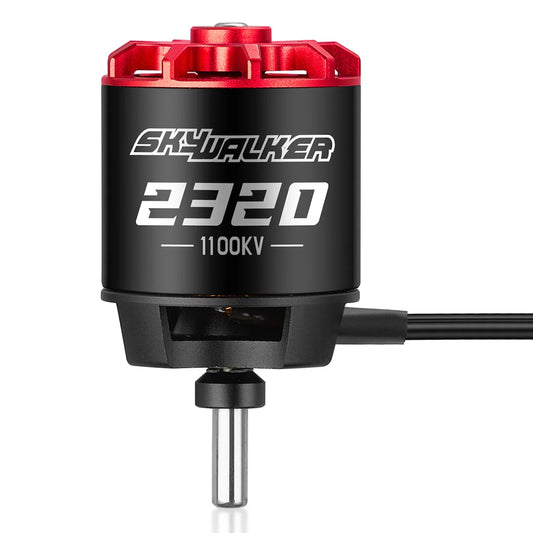 Hobbywing Skywalker 2320 1100KV brushless motor for fixed-wing RC aircraft, red top and black housing