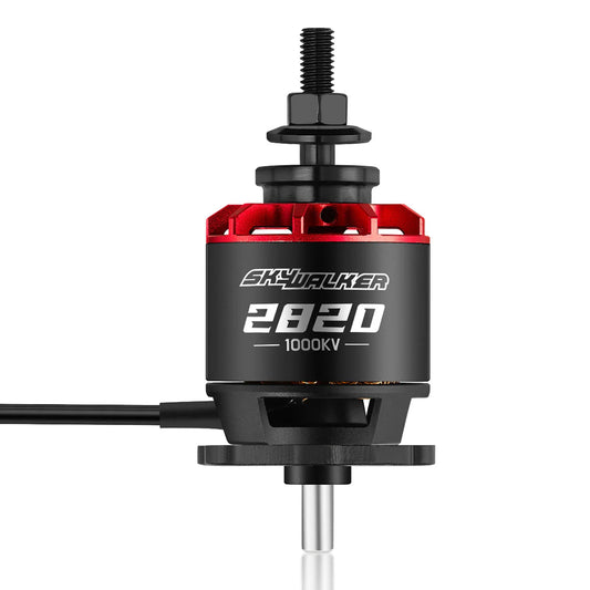 Hobbywing Skywalker 2820 SL Motor, Hobbywing Skywalker 2820 1000KV brushless motor with red top, threaded prop adapter and mounting base