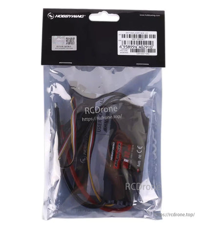 Hobbywing Skywalker 80A V2 single ESC in retail bag with attached power and signal wires
