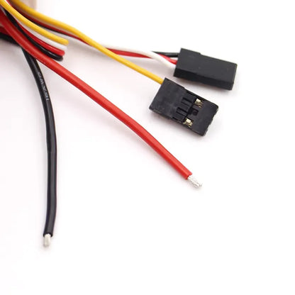 Hobbywing Skywalker V2 15A 2-3S Single ESC, Hobbywing Skywalker V2 15A ESC wiring leads with red and black power wires and 3-pin receiver connector
