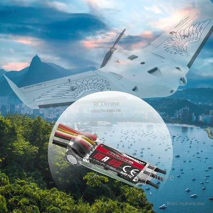 Hobbywing Skywalker V2 15A 2-3S Single ESC, Hobbywing Skywalker V2 15A ESC with 2–3S LiPo label, wrapped controller and attached power and motor leads