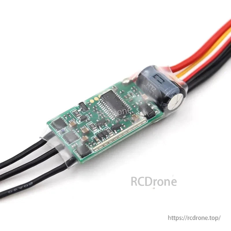 Hobbywing Skywalker V2 15A 2-3S Single ESC, Hobbywing Skywalker V2 single brushless ESC circuit board with capacitor and pre-soldered input/output wires