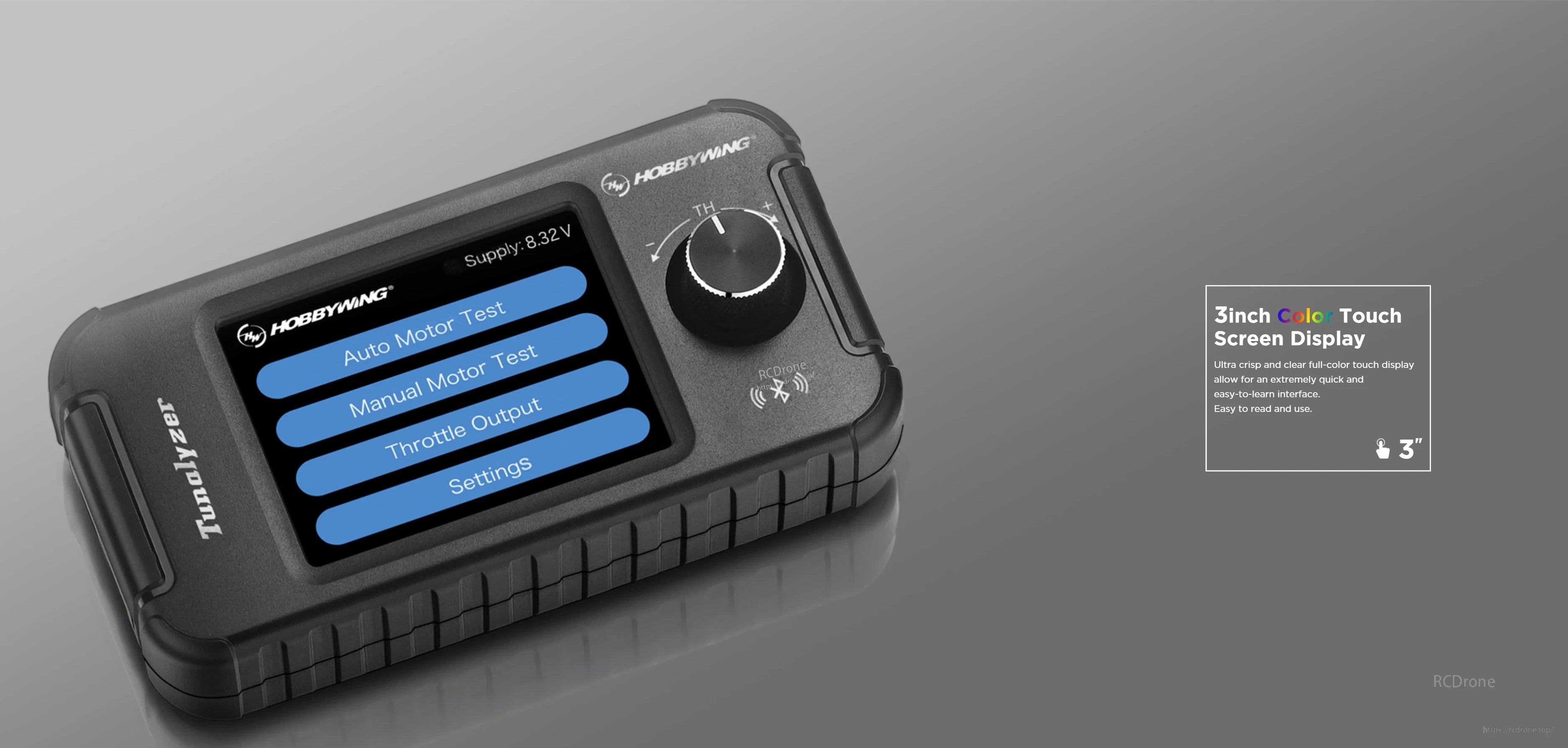 Hobbywing Tunalyzer Tool of Motor, Hobbywing Tunalyzer motor tuning tool with 3-inch color touchscreen and throttle control knob