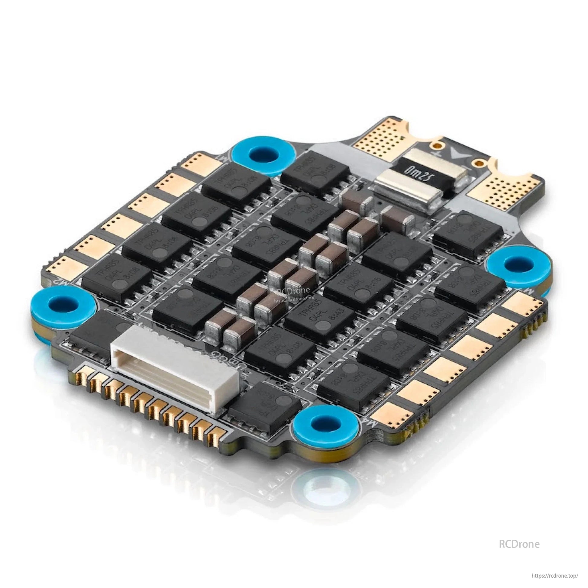Hobbywing XRotor 65A 3-6S 30x30 AM32 4-in-1 ESC, Hobbywing XRotor 4-in-1 FPV drone ESC board with 30x30 mounting holes, solder pads, and signal plug