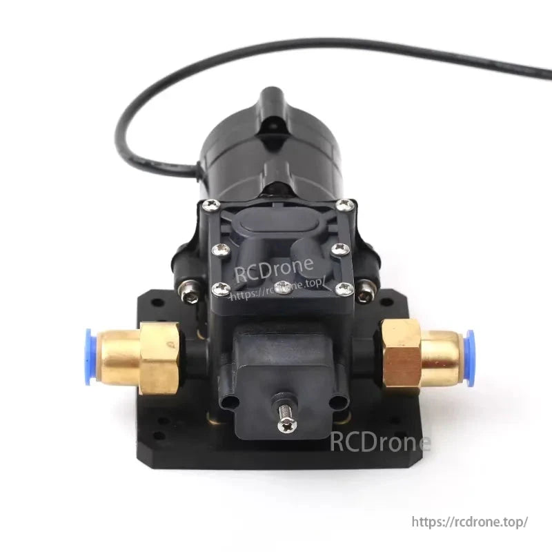 Hobbywing XRotor 8L/min Brushless Water Pump, Hobbywing XRotor brushless water pump with mounting base, power lead, and brass hose fittings