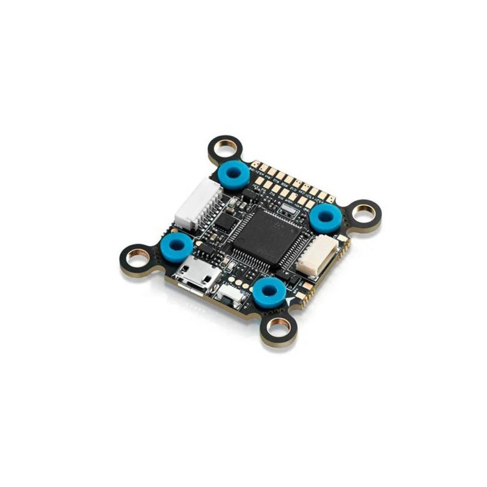 Hobbywing XRotor F7 FPV flight controller board with micro USB port, plug connectors, and 30x30 mounting holes
