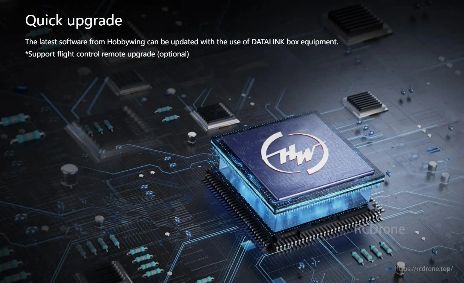 Hobbywing XRotor H150A 24S ESC, Quick upgrade: Hobbywing software updates via DATALINK box, optional remote support.