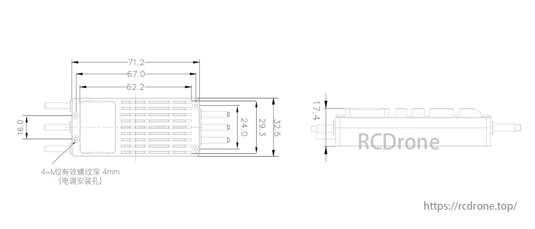 Hobbywing XRotor H60A 6S/14S ESC, BLDC motor options include XRotor H60A in 6S and 14S configurations with FOC technology.