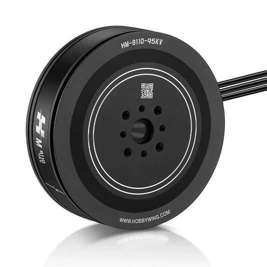 Hobbywing XRotor M8110 HM-8110-95KV multirotor drone motor with mounting holes and three-wire lead