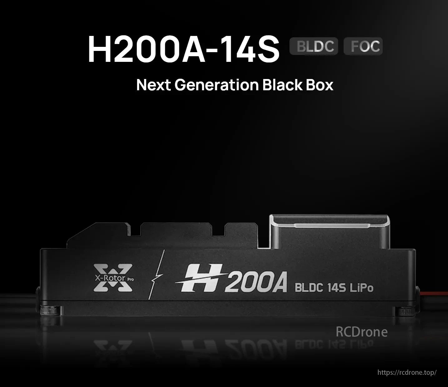 Hobbywing XRotor Pro H200A 14S ESC, H200A-14S BLDC FOC Black Box, X-Rotor Pro's next-gen 14S LiPo electronic device for advanced performance and efficiency.
