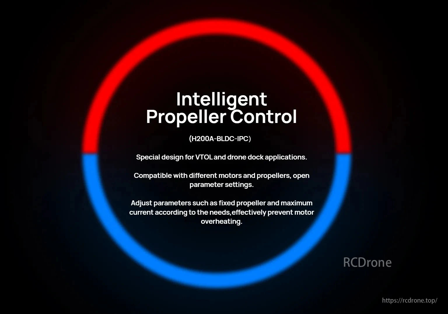 Hobbywing XRotor Pro H200A 14S ESC, Intelligent Propeller Control for VTOL/drone dock, compatible with various motors, prevents overheating.