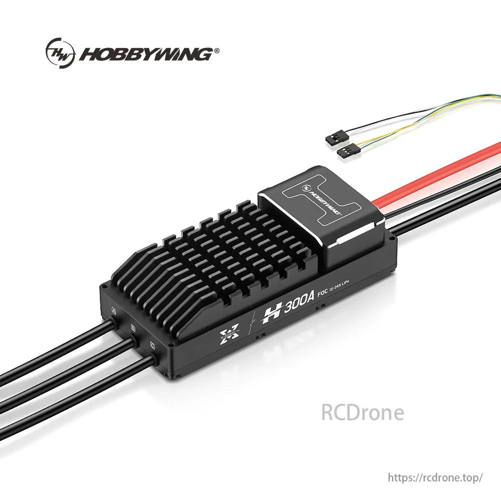 Hobbywing XRotor Pro H300A 24S 300A BLDC ESC, Hobbywing XRotor Pro-H300A-24S-BLDC ESC specifications: 12-24S voltage range, 140A continuous current, and CAN Bus/RS485 communication method.