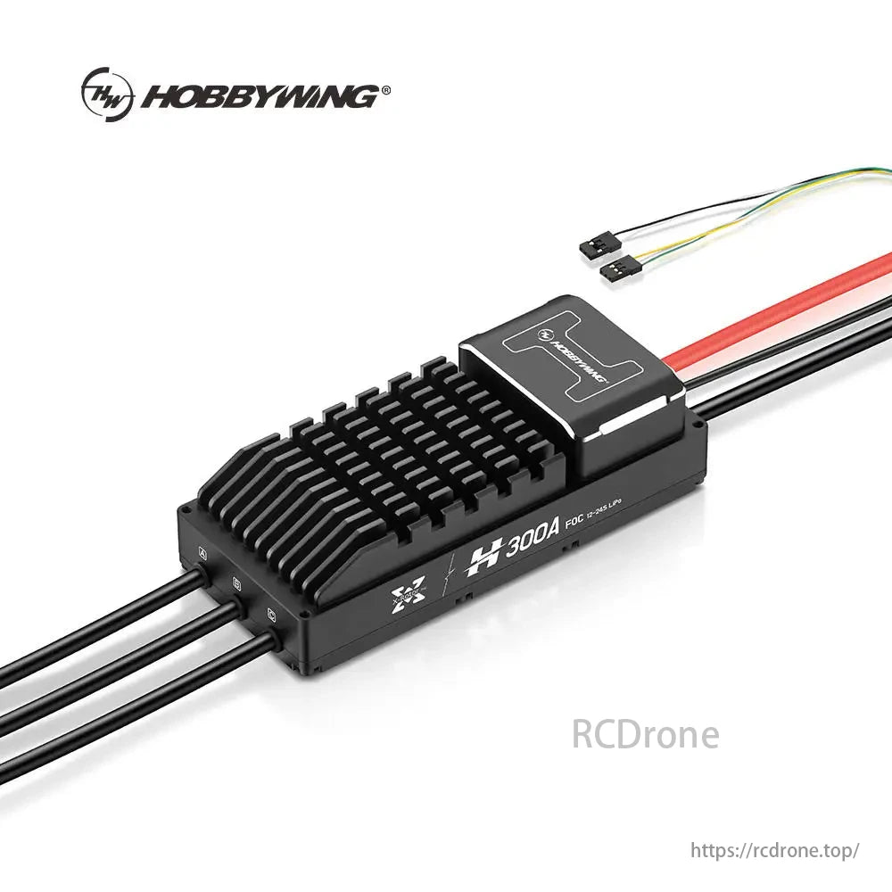 Hobbywing XRotor Pro H300A 24S 300A BLDC ESC, The Hobbywing XRotor Pro-H300A-24S-BLDC ESC supports 12-24S voltage range, up to 360A peak current, and has CAN Bus/RS485 communication with throttle calibration and fault logging.