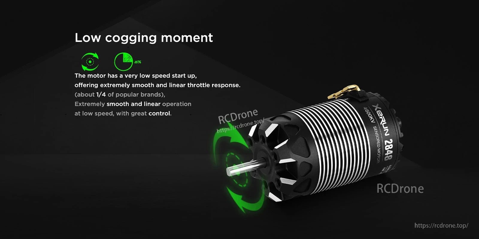 Hobbywing XeRun 2848 sensored brushless motor with ribbed aluminum can, 4600KV label, and mounting holes