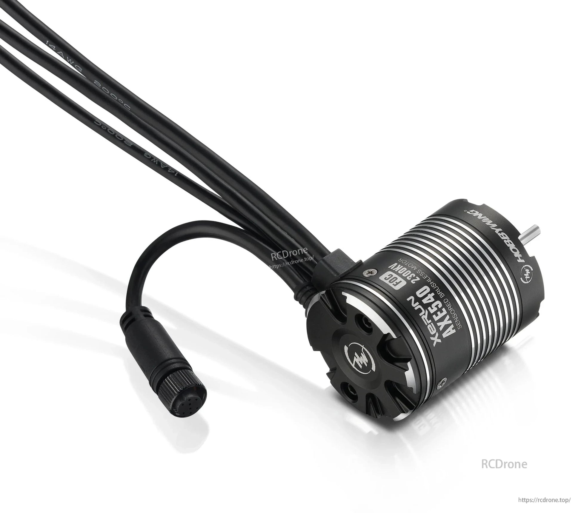 Hobbywing XeRun AXE 540L/550 FOC Brushless Motor, Hobbywing XeRun AXE540 2300KV brushless motor with finned can and wired connector lead