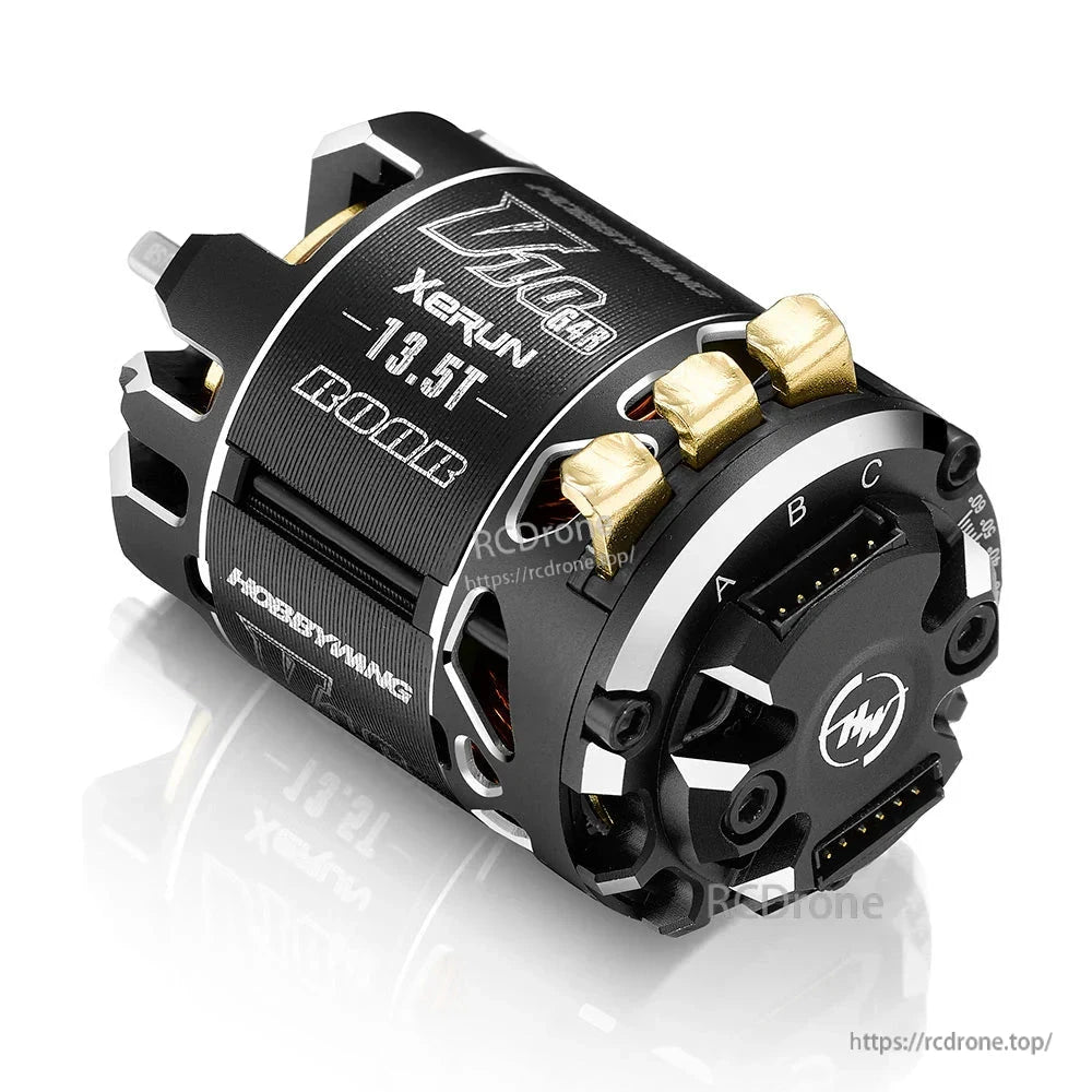 Hobbywing XeRun V10 G4R 13.5T sensored brushless motor with A/B/C terminals and sensor port for 1/10 RC