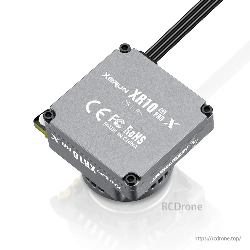Hobbywing XeRun XR10 PRO G3X 160A Brushless ESC, Hobbywing XeRun XR10 Pro G3 brushless ESC with aluminum case, top wire lead, and 2–3S LiPo marking