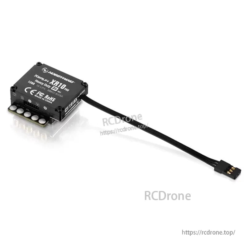 Hobbywing XeRun XR10 Heavy Duty Pro 1S 120A sensored brushless ESC with wired connector lead