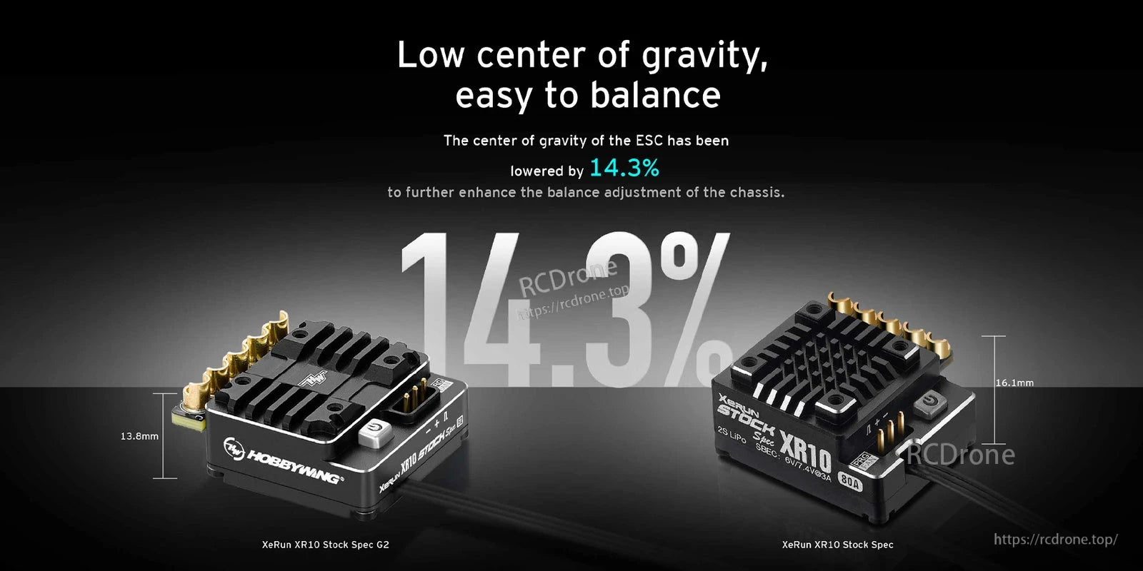 Hobbywing XeRun XR10 Stock Spec G2 sensored brushless ESC with heatsink, labeled 2S LiPo and 100A