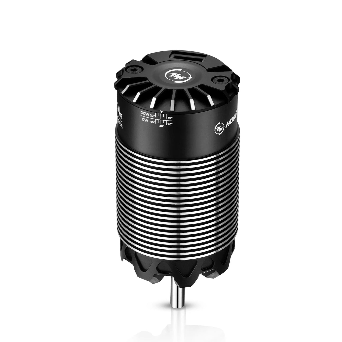 Hobbywing XeRun 4274 sensored brushless RC motor with finned aluminum can and timing marks