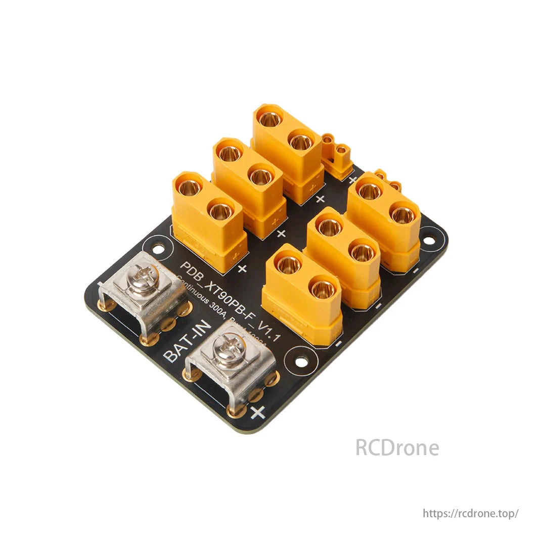 Holybro 300A UAV PDB, This PDB supports up to 300A continuous and 1000A burst current, featuring a 10oz heavy copper PCB for efficient heat dissipation.