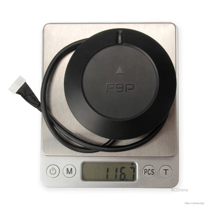 Holybro H-RTK ZED-F9P is a high-precision RTK GPS module with dual-band antenna, IP66 rating, DroneCAN/UART support, for UAVs.