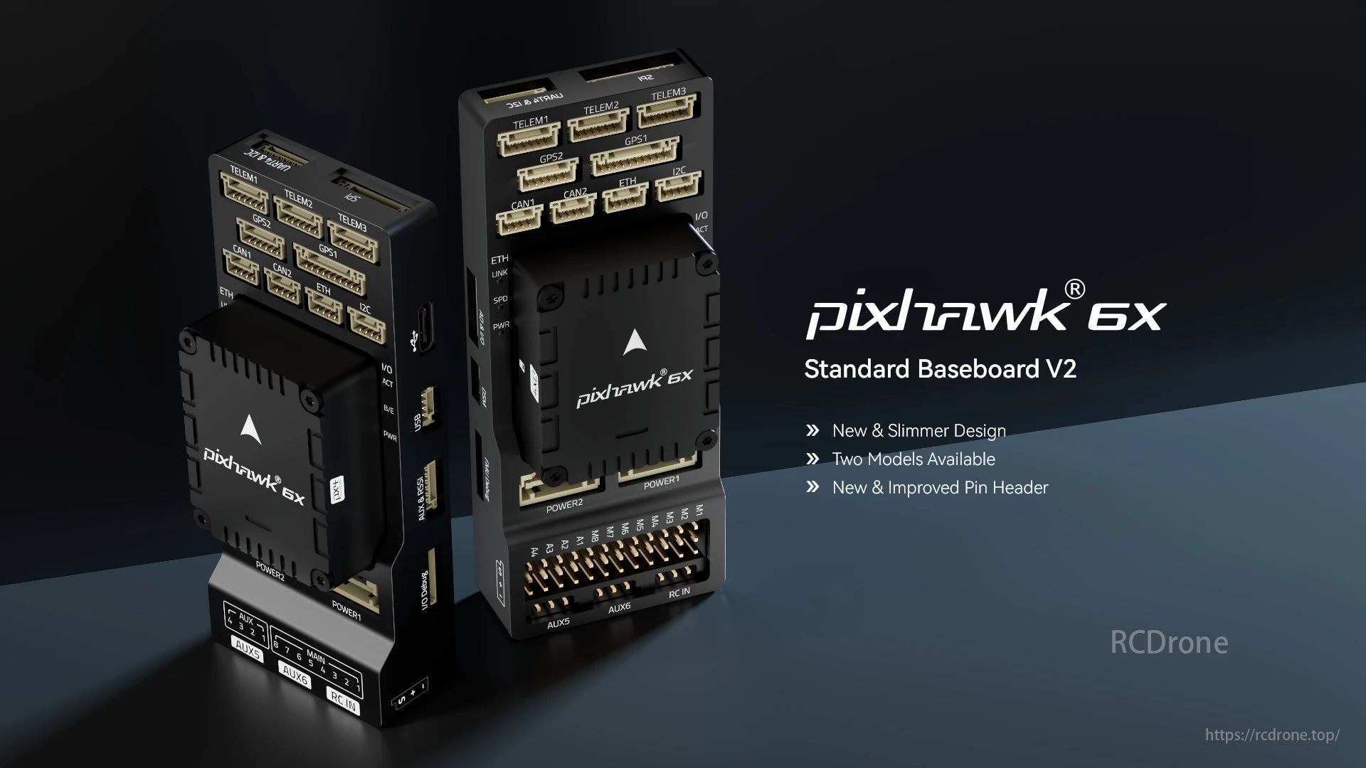 Holybro Pixhawk 6X (ICM-45686) Flight Controller, Pixhawk 6X has a slimmer design with two models, improved pin header for better connectivity and performance, suitable for advanced applications. Select the appropriate model.