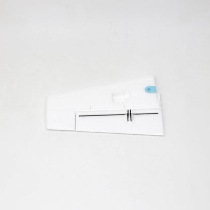 Horizontal tailplane stabilizer spare part with control surface hinge line and horn slot, white foam