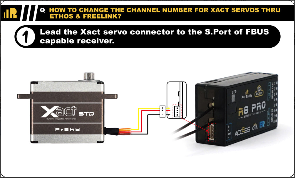Xact servo connector to the S.Port of FBUS capable receiver 