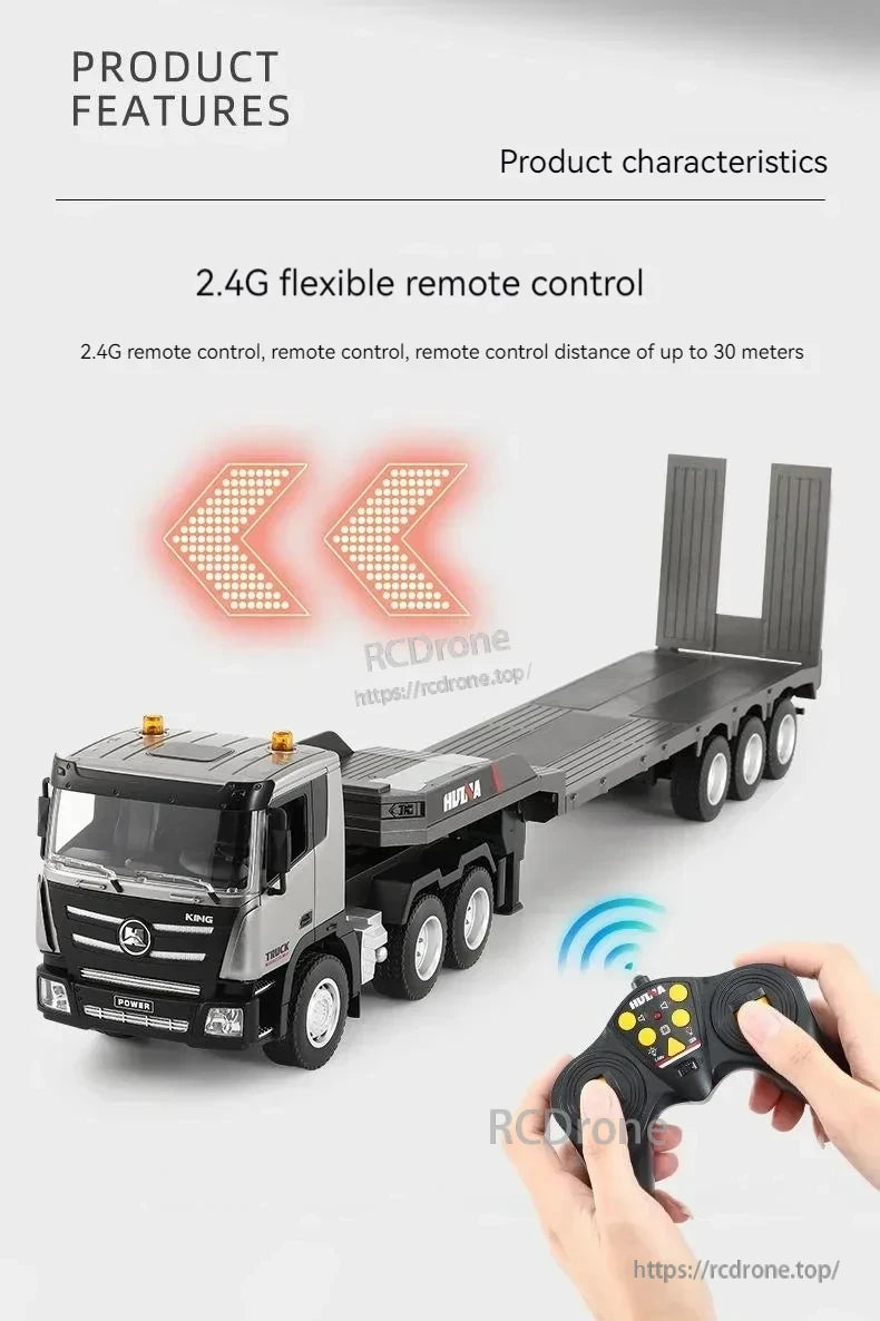 Huina 1318 RC Trailer Truck, 2.4G remote control truck with 30-meter range and flexible operation