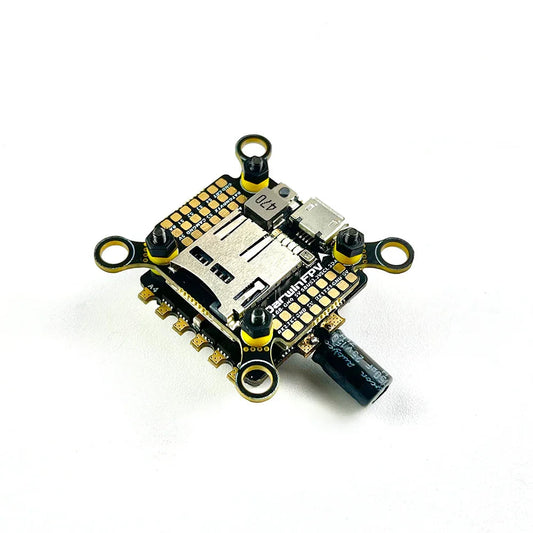 DarwinFPV F411 FC + 30A 4-in-1 ESC stack, 20x20 mounting, SD card slot and LC filter capacitor