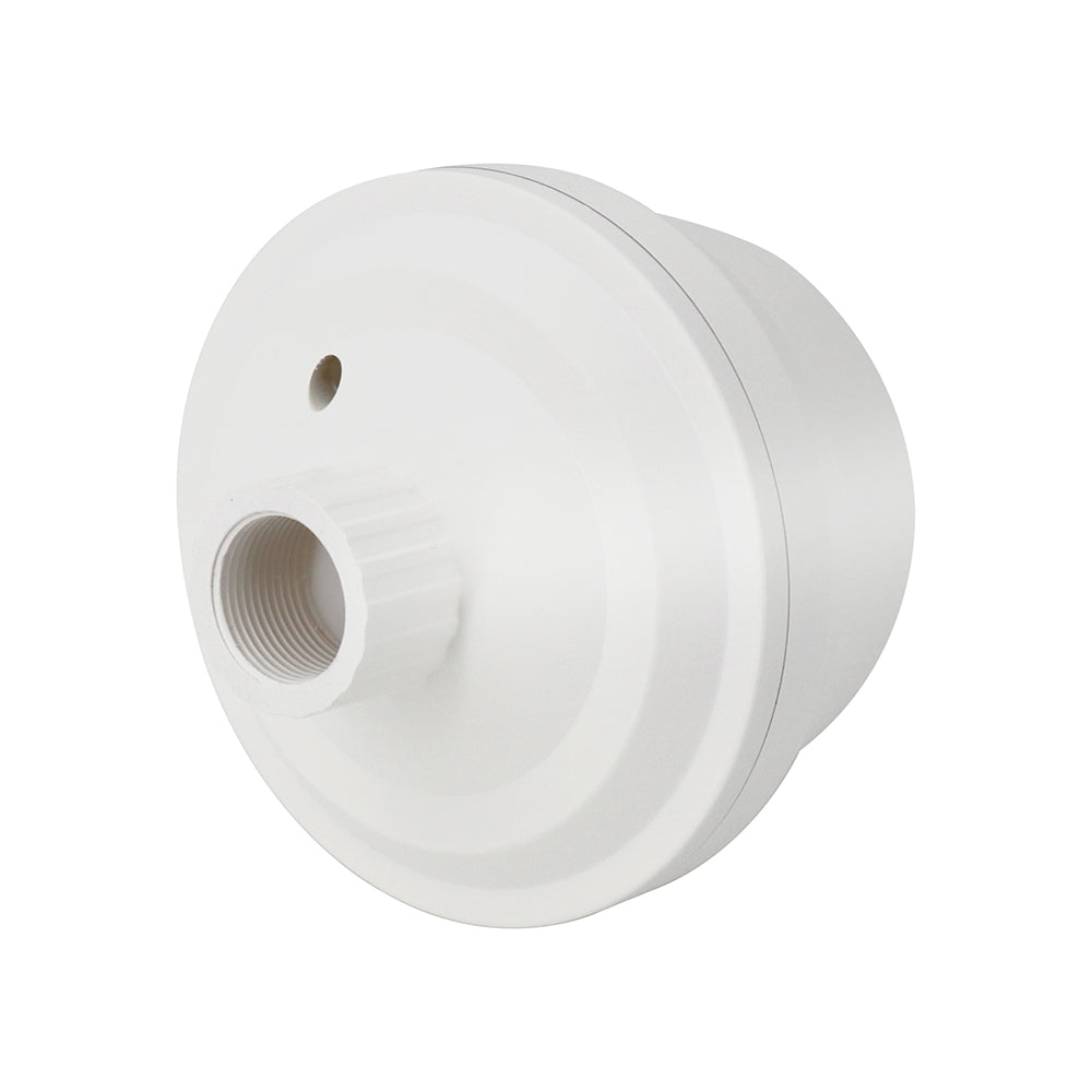 Beitian BT-158 nine-in-one GNSS antenna underside with threaded mount and cable exit hole