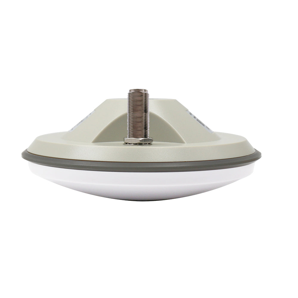 Underside view showing threaded mounting stud on BT-830 GNSS antenna housing
