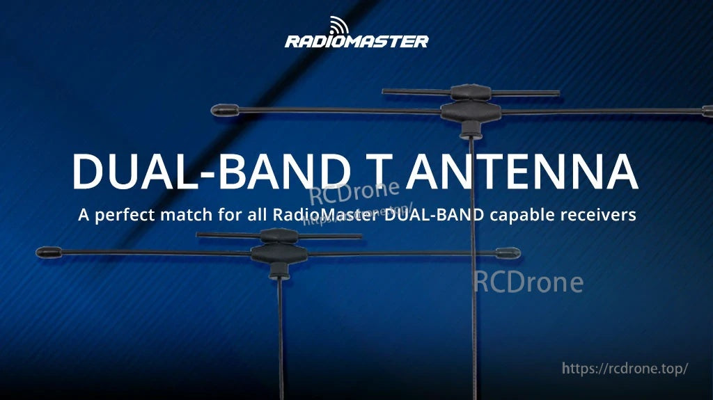 RadioMaster IPEX1 dual-band T antenna for ExpressLRS Xrossband (Gem-X), 2.4GHz and sub-G 900MHz