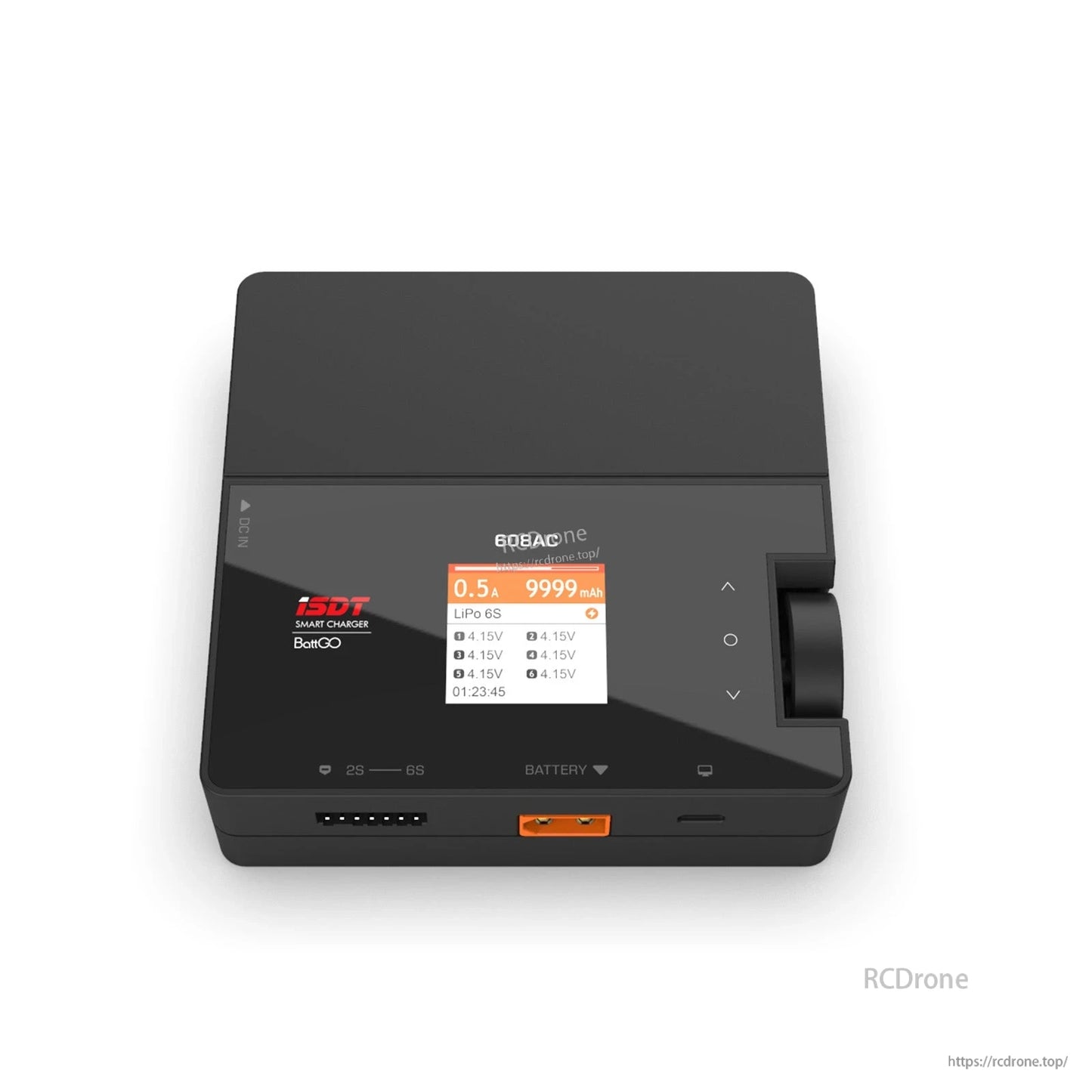 ISDT 608AC LiPo battery charger, ISDT 608AC smart LiPo battery charger with color screen, control buttons, balance port and XT60 output