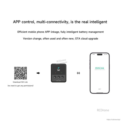ISDT 608PD RC battery charger with ISD Link app control via Bluetooth, QR code download and phone pairing screen