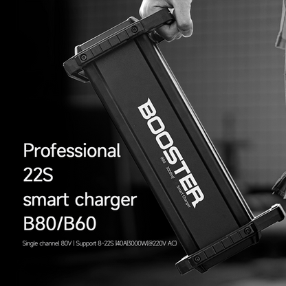 ISDT B60/B80 Smart Battery Charger, ISDT B80/B60 Booster smart battery charger with rugged carry handle, labeled support for 8122S packs