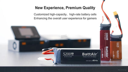 ISDT BattAir 2S 5200mAh 80C Smart RC LiPo Battery, BattAir smart RC LiPo battery labeled 5200mAh 80C, 3S 11.1V, with power leads and balance connector