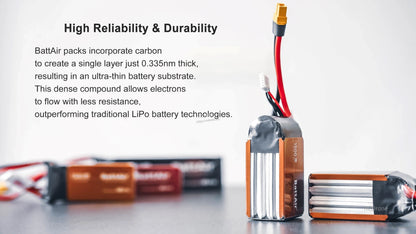ISDT BattAir 2S 5200mAh 80C Smart RC LiPo Battery, ISDT BattAir smart RC LiPo battery pack with XT60 plug and balance lead, shown with exposed stacked cells