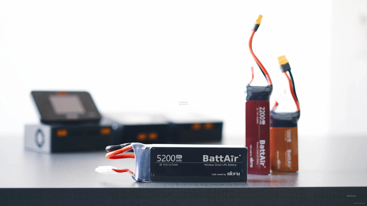 ISDT BattAir 3S 5200mAh 80C smart LiPo battery pack with pre-wired leads and balance connector
