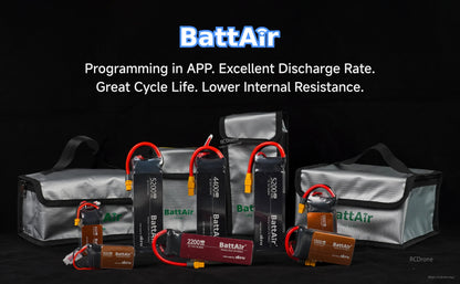 ISDT BattAir स्मार्ट 3S 5200mAh 80C LiPo बैटरी RC कार & RC प्लेन के लिए, ऐप मॉनिटरिंग, 1 पैक