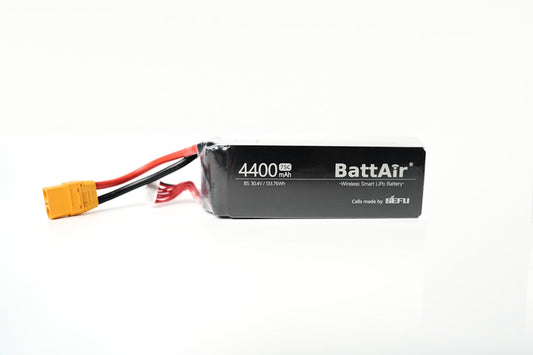 ISDT BattAir smart LiPo battery pack labeled 4400mAh 75C 8S 30.4V with yellow XT90-style connector