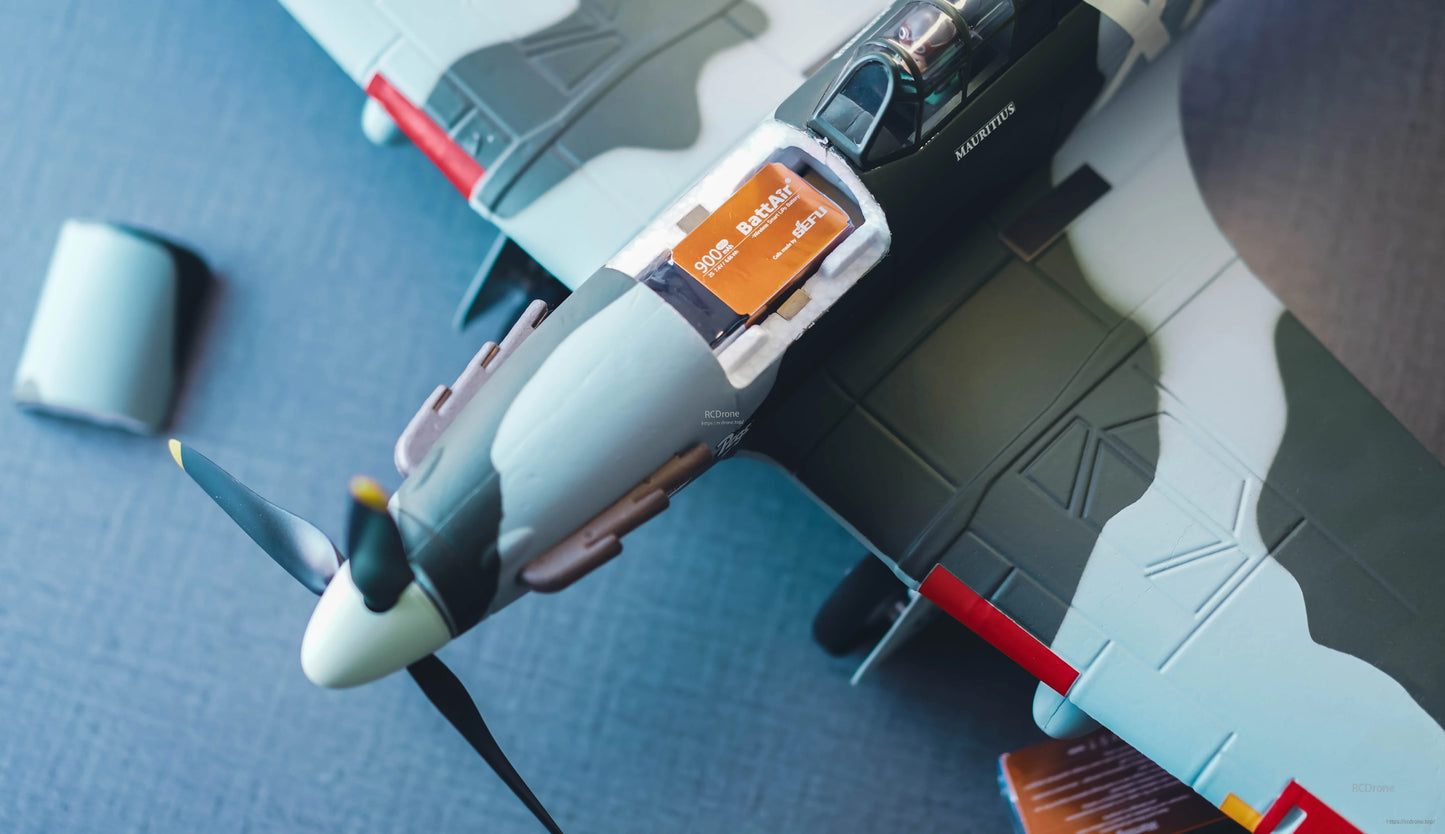 ISDT BattAir smart RC LiPo battery pack (900mAh) installed in the battery bay of an RC airplane